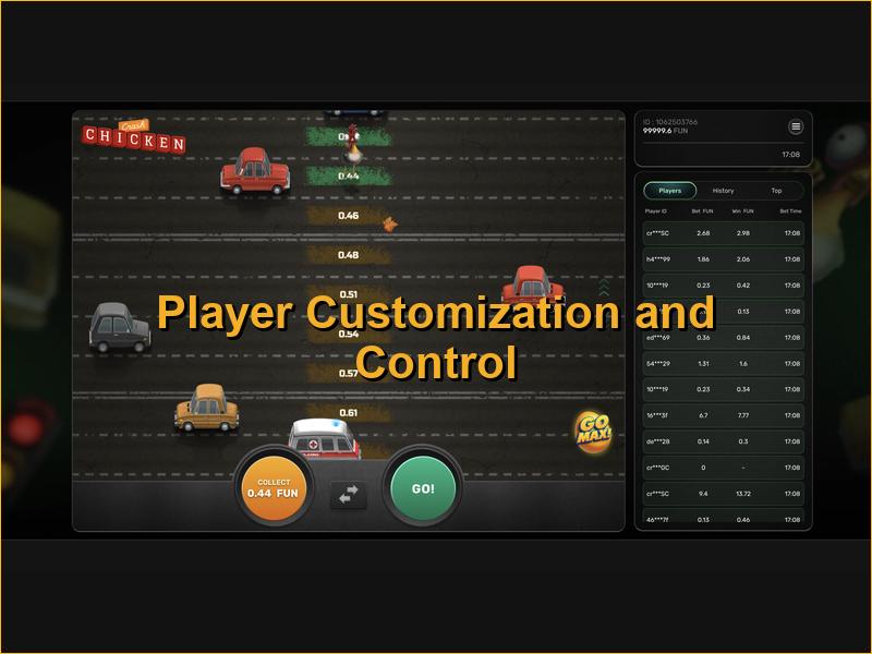 Customization options and game controls
