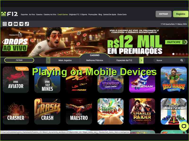 Мобильная версия и адаптивный интерфейс F12bet