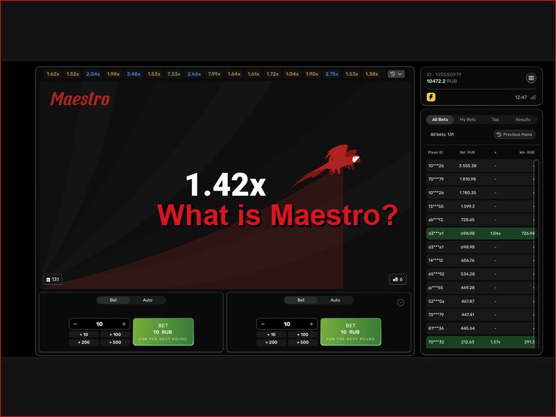 Описание и суть crash-игры Maestro