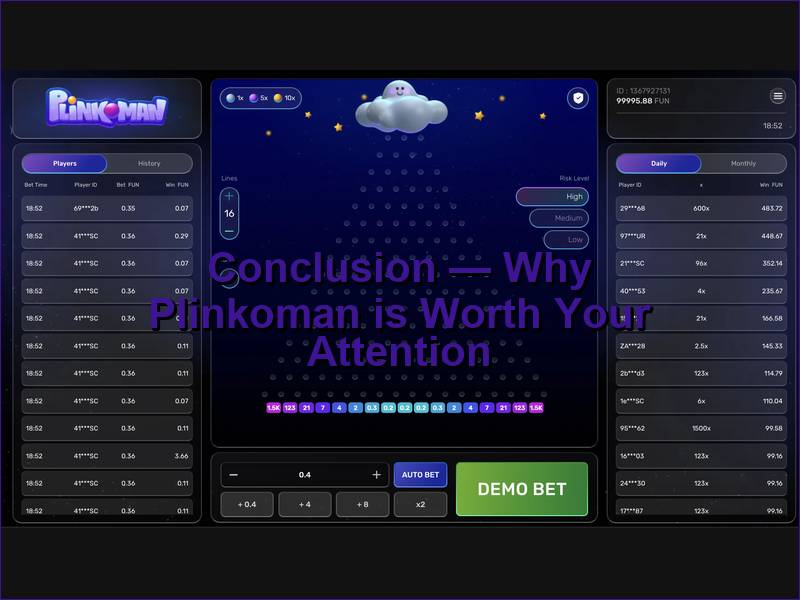 Conclusões gerais e análise do Plinkoman