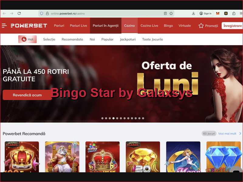 Описание и механика игры Bingo Star от Galaxsys